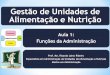 Gestão de Unidades de Alimentação e Nutrição Aula 1: Funções da Administração Prof. Me. Ricardo Laino Ribeiro Especialista em Administração de Unidades
