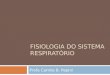 FISIOLOGIA DO SISTEMA RESPIRATÓRIO Profa Camila B. Papini