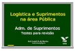 Logística e Suprimentos na área Pública Adm. de Suprimentos Testes para revisão Prof. Luciel H. de Oliveira luciel.oliveira@fgv.br