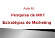 Estratégias de Marketing Aula 10 Pesquisa de MKT