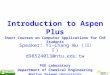 Introduction to Aspen Plus-2012