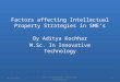 Factors Affecting Intellectual Property Strategy in SME's