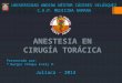 Anestesia en Qx Torax