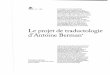 Le Projet de Tradcutologie d Antoin Berman (BITSORI)