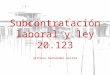SUBCONTRATACIÓN LABORAL Y LEY 20.123