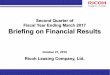 Second Quarter of Fiscal Year Ending March 2017 Briefing on Financial Results