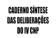 IV CNP - Caderno de deliberações
