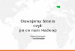 Paweł Kucharski: Oswajamy Słonia czyli po co nam Hadoop