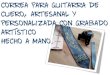 Correa para guitarra de cuero con grabado personalizado a mano hecha en españa