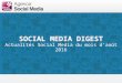 Social Media Digest n°28. Retour sur l'actualité des réseaux sociaux d'Août 2016
