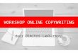 Workshop Online Copywriting door Dimitri Lambermont