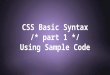 CSS Basic Syntax (1)