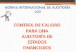 Norma internacional de auditoría 220