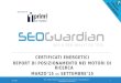 SEOGuardian - Report posizionamento nei motori di ricerca - Certificati Energetici -Edizione Aggiornata