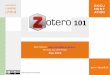 Zotero 101 : découverte d'un logiciel de gestion de références bibliographiques