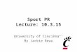Sports PR Lecture, 11-3
