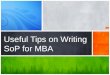 Useful Tips on Writing SoP for MBA