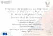 Programa de prácticas en empresas internacionales para el Máster de Sistemas Inteligentes de la Universidad de Salamanca