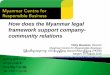 How does the Myanmar legal framework support company-community relations?