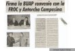 Firma la BUAP convenio con la FROC y Antorcha campesina