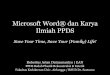 Microsoft Word (R) dan Karya Ilmiah PPDS