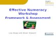 Effective Numeracy Workshop Framework & Assessment Lisa Heap and Alison Howard