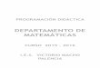 PROGRAMACIÓN DIDÁCTICA - Inicio - IES Victorio Machoiesvictoriomacho.com/web/...departamento-matematicas-2015-2016.pdf · 4º MATEMATICAS OPCIÓN A Juan Casado Pérez 4 ... articulan