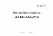Fuerza Electrostática LEY DE COULOMBdepa.fquim.unam.mx/amyd/archivero/P1_LeyCoulomb_16607.pdf · Estrictamente, la Ley de Coulomb solo debe aplicarse a cargas puntuales en el vacío