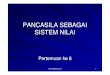 PANCASILA SEBAGAI SISTEM NILAI - staffnew.uny.ac.idstaffnew.uny.ac.id/upload/131655984/pendidikan/Pancasila+06.pdf · dijadikan pedoman dalam kehidupan sehari-hari, ... Pancasila