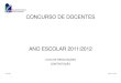 CONCURSO DE DOCENTES - · PDF fileLista de renovações - Necessidades Transitórias Concurso de Docentes - 2011/2012 Grupo de recrutamento Código Agrupamento/Escola de colocação