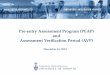 Pre-entry Assessment Program (PEAP) and Assessment ...pg.  Assessment Program (PEAP) and! Assessment Veriﬁcation Period (AVP) December 16, 2014