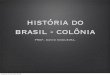 hist ria do brasil - col nia · PDF filedivisões da história do brasil: • Brasil colônia (1500-1822) • Brasil Império (1822-1889 - Primeiro Reinado, Regência e Segundo Reinado)