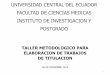 UNIVERSIDAD CENTRAL DEL ECUADOR FACULTAD …aka-cdn.uce.edu.ec/ares/w/facs/fcm/posgrado/... · PLANTEAMIENTO DEL PROBLEMA CURSO TALLER PARA ELABORACION DE TESIS 27 ... MARCO TEORICO