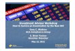 Investment Adviser Workshop - Hirschler · PDF file · 2012-10-18Investment Adviser Workshop How to Survive an Examination by the New SEC ... Tips to Prepare for the SEC Make sure