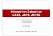 Information Extraction - GATE, JAPE, ANNIE -kontext.fraunhofer.de/haenelt/kurs/Referate/Hopp_Lin...23.06.2008 Hauptseminar Endliche Automaten, SS 2008 3 Introduction What is Information
