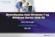 DirectAccess med Windows 7 og Windows Server 2008 R2download.microsoft.com/documents/UK/Danmark/technet/CampusDa… · –1. step, når man vil igang med DirectAccess. Agenda •