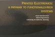 PRINTED ELECTRONICS A PATHWAYTO FUNCTIONALLY RICH … Tuesday AM Flexible Electronics… ·  · 2018-01-31PRINTED ELECTRONICS: A PATHWAYTO FUNCTIONALLY-RICH SYSTEMS. Vivek Subramanian