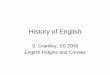 History of English - Fehler/ · PDF fileGhana, Kenya, India, Pakistan, Bangla Desh, ... Philippines. Singapore is an exception in its wide use of English thru-out the (non ... •