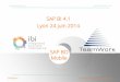 SAP BI 4.1 Lyon 24 juin 2014 SAP BO Mobile - ibi-conseil.com · Sommaire • SAP BI 4.1 juin 2014 –Présentation Générale –Environnement –Nouveautés –Document Mobilité
