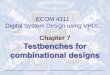 Welcome to the ECE 449 Computer Design Labsite.iugaza.edu.ps/rsalamah/files/2015/09/chapter7_VHDL.pdf · • An advantage of using VHDL is that the ... the final testbench for a design