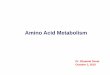 Amino Acid Metabolism - School of Medicine - LSU Health ...€¦ · Role of “one -carbon pool” in Amino Acid Metabolism/catabolism. ... OXIDATIVE DECARBOXYLATION. ... Serine and