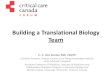 Building a Translational Biology Team - Critical Care … · Building a Translational Biology Team C. C. dos Santos MD, ... Department, or Institute) 2 ... – Informatics tool kits