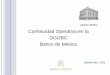 Continuidad Operativa en la DGOBC Banco de México La NAI Operación en Situaciones de Alerta Definiciones relevantes Las responsabilidades de los trabajadores y de la Unidades Administrativas