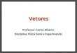 Vetores - fisicacomcarlos.xpg.com.br€¦ · Profº Carlos Alberto  Vetores Vetor é um símbolo físico-matemático utilizado para representar o módulo, a direção e