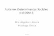 Autismo, Determinantes Sociales y el DSM-5 · •Con catatonia (use el codigo 293.89 (F06.1) AJA, 2014 . Clasificación DSM-5 •299.00 (F84.0) Trastorno del Espectro Autista Comunicación