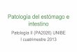 Patología del estómago e intestino - Pediatría I y Patología II | …€¦ ·  · 2013-02-03capas de la pared intestinal. Causas principales de oclusión arterial ... Fases de