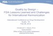 Quality by Design – FDA Lessons Learned and Challenges · Quality by Design – FDA Lessons Learned and Challenges ... (ONDQA/OPS/CDER) International Conference on Drug Development