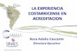 LA EXPERIENCIA COSTARRICENSE EN ACREDITACION Adolio... · 2015-07-06 · carreras acreditadas por el SINAES. Capacitación ... Agencias de acreditación en América Latina. ... internacionales