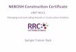 NEBOSH Construction Certificate - RRC Training · NEBOSH Construction Certificate. UNIT NCC1 . Managing and Controlling Hazards in Construction Activities . ... This ‘Sample Trainer