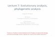 Lecture 7: Evolutionary analysis, phylogenetic .Lecture 7: Evolutionary analysis, phylogenetic analysis